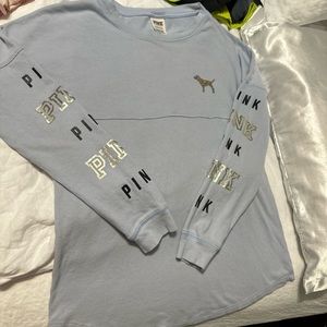 Light blue sequin VS PINK long sleeve